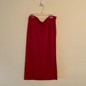 F21 Red Midi Skirt